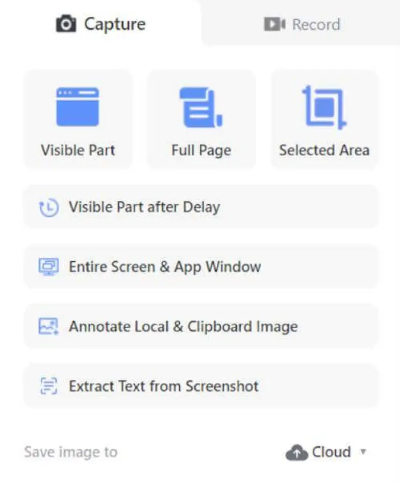 The user interface for the Awesome Screen Recorder and Screenshot